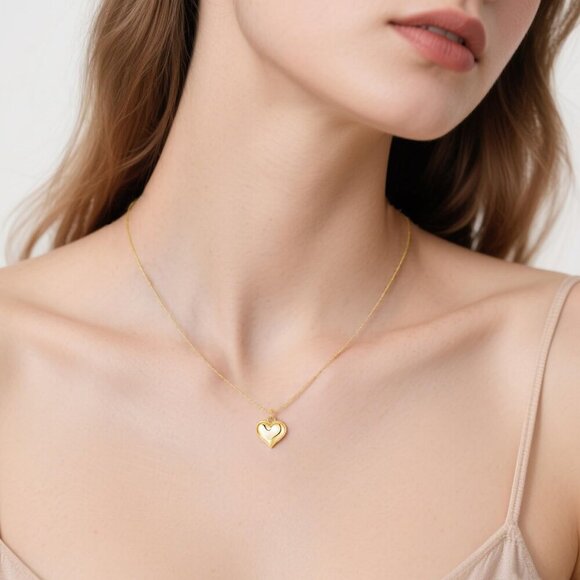 925 Sterling Silver Love Heart Choker Necklace for Women Teens Chunky Love Heart - Picture 5 of 7